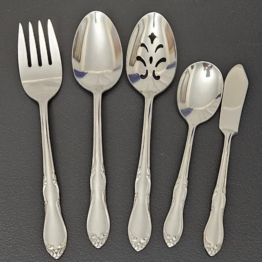ONEIDA LTD. SIMEON L. & GEORGE H. ROGERS STAINLESS 5 PC SERVING SET
